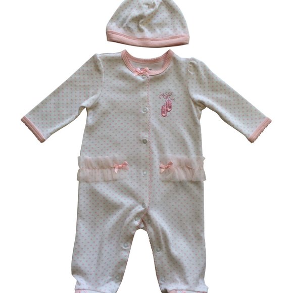 Little Me Baby Girls Prima Ballerina Footie Pink - Picture 1 of 2